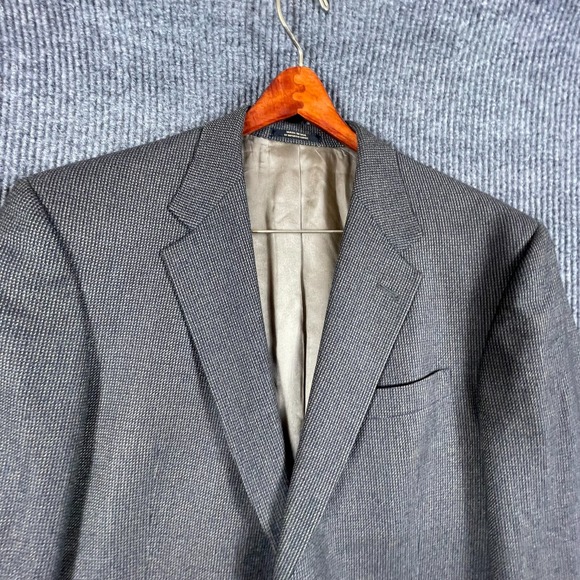 Hart Schaffner Marx Jacket Mens 42‎ R Gray Wool Blazer Sports Coat Wedding Retro - Picture 5 of 15